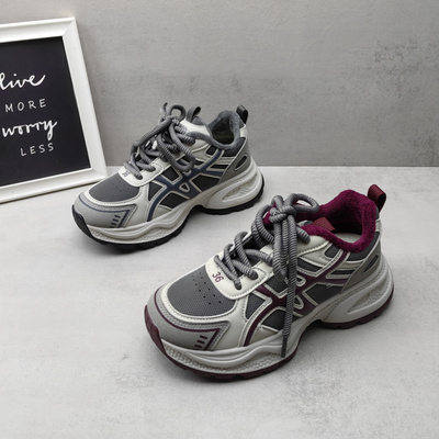 加绒保暖系带老爹鞋百搭