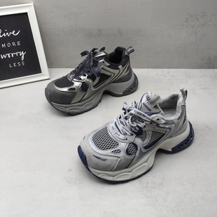 百搭休闲运动女生棉鞋 实拍2025秋冬款 厚底增高加绒保暖系带老爹鞋