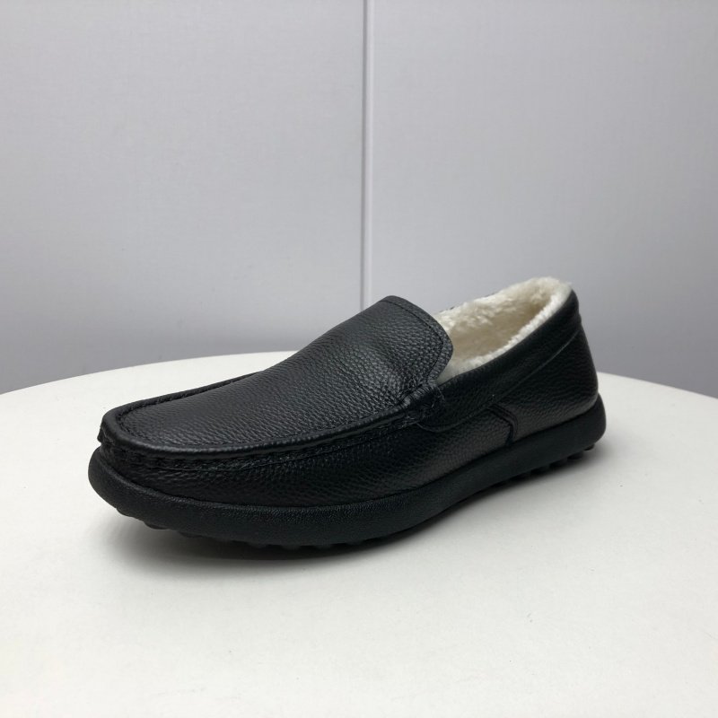 实拍2025秋冬款真皮牛皮加绒保暖男士豆豆鞋防滑一脚蹬爸爸棉鞋,流行男鞋,乐福鞋（豆豆鞋）,淘宝优惠券,粉丝福利购,淘宝优惠卷