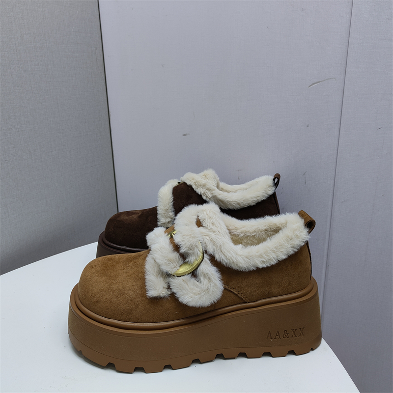 冬季加绒保暖厚底增高女勃肯鞋