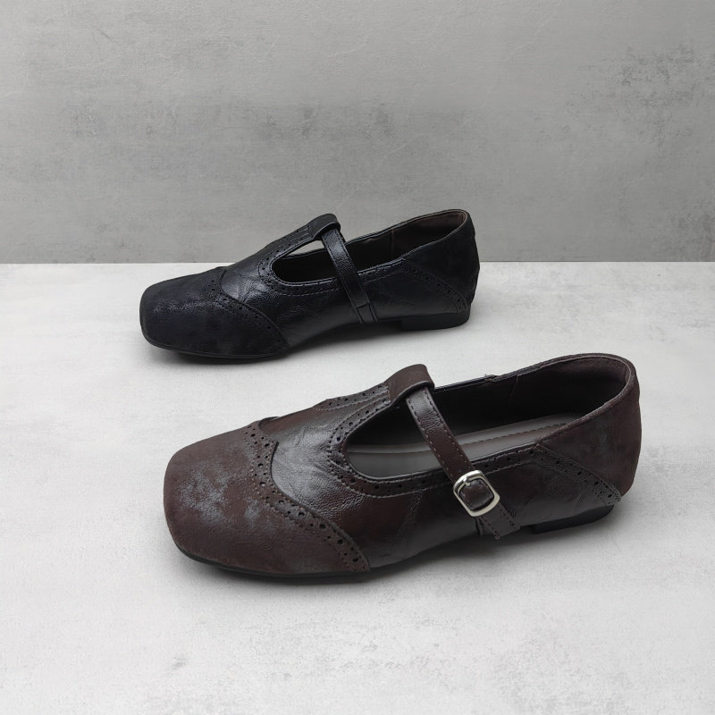 2026春款英伦风布洛克玛丽珍鞋女复古一字扣带雕花小皮鞋平底单鞋,女鞋,玛丽珍鞋,淘宝优惠券,粉丝福利购,淘宝优惠卷