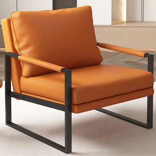 北欧单人沙发椅懒人沙发意式轻奢铁艺简约休闲椅小户型客厅老虎椅
