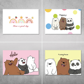 网红熊电表箱贴纸自粘定制配电箱装 饰画网络盒改造遮挡客厅装 饰画