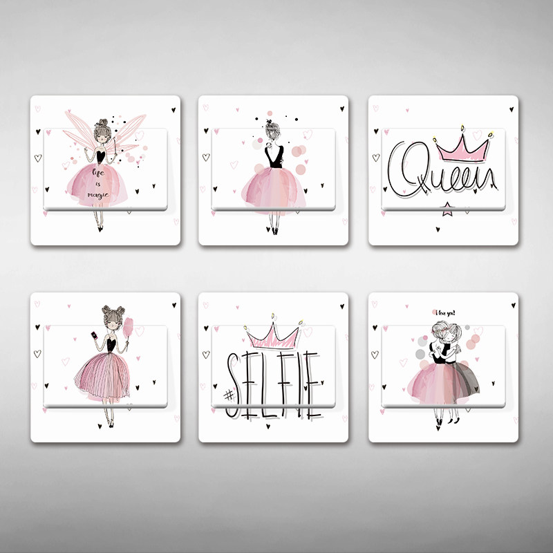 Super adorable lovely Cartoon Girl Switch Sticker Socket stickers Switch socket Decorative stickers Cartoon girlin the Home accessories , Stickers , Switch Sticker  category - from Buy2taobao.com to provide professional Taobao agent buy service