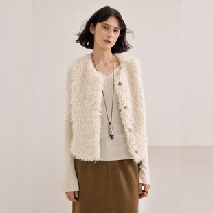 毛毛马甲女外穿冬2025秋冬皮毛一体外套女百搭加厚白色仿皮草大衣