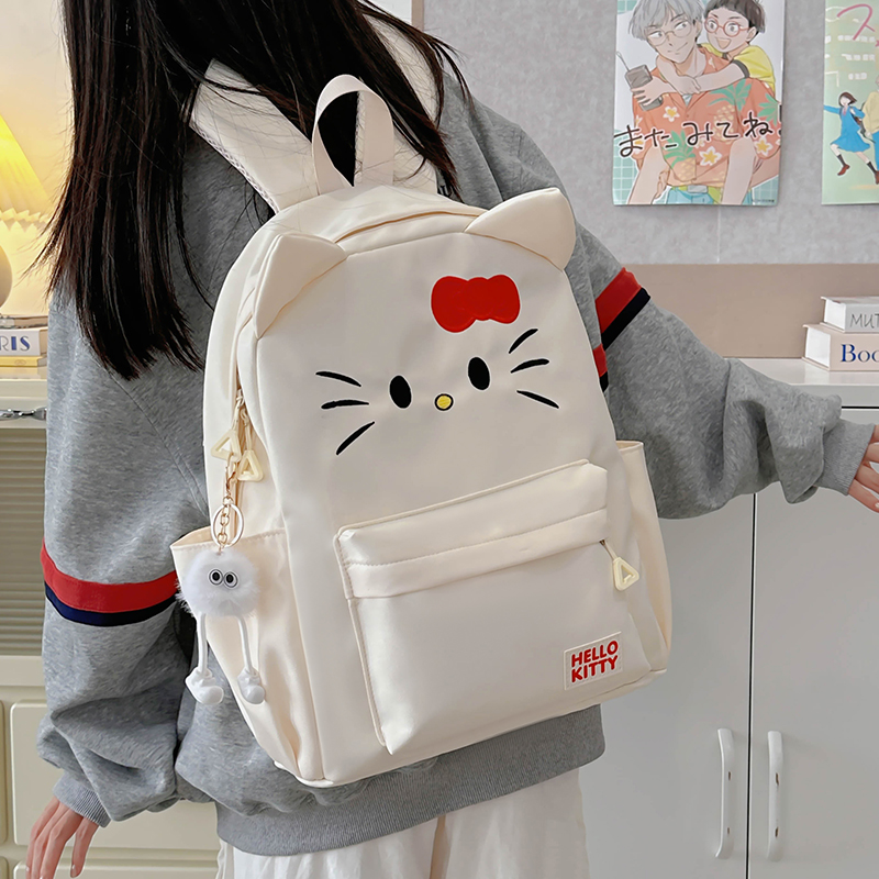 可爱卡通猫咪大容量学生双肩背包