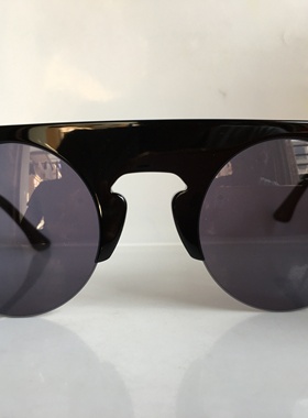 墨镜黑色板材个性风圆框太阳镜