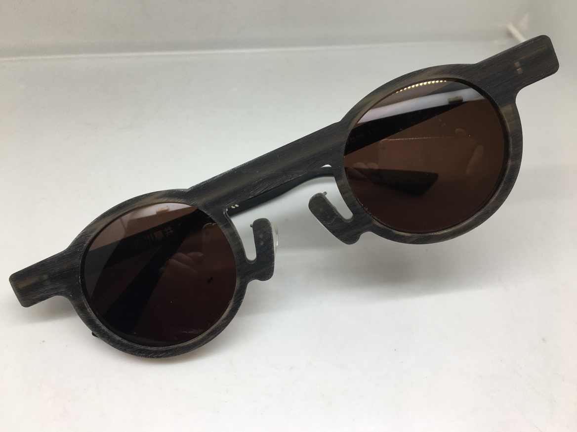 复古手工板材圆框太阳镜墨镜男女通用棕灰色