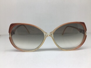 Vintage80年代透明粉大框猫眼太阳镜法国产LES BELLES DE PARIS