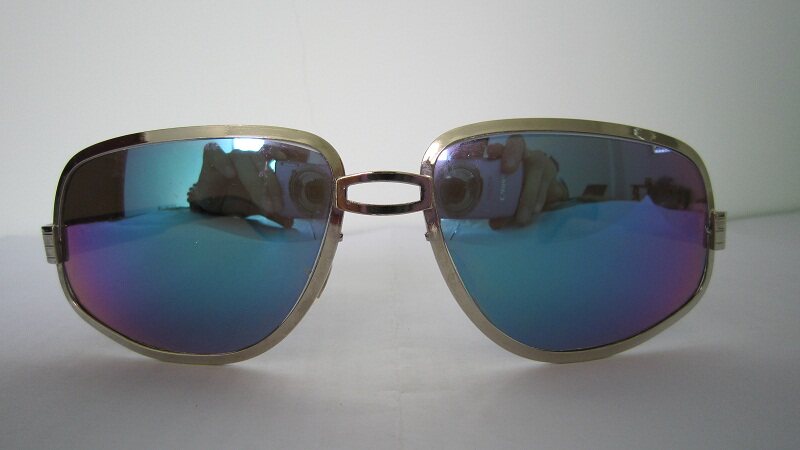 70年代末 德国 银色框 太阳镜  多色玻璃镜片