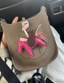 伊芙琳mini迷你进口TC牛皮蜡线手缝女包 h家同款 镂空单肩斜挎包包