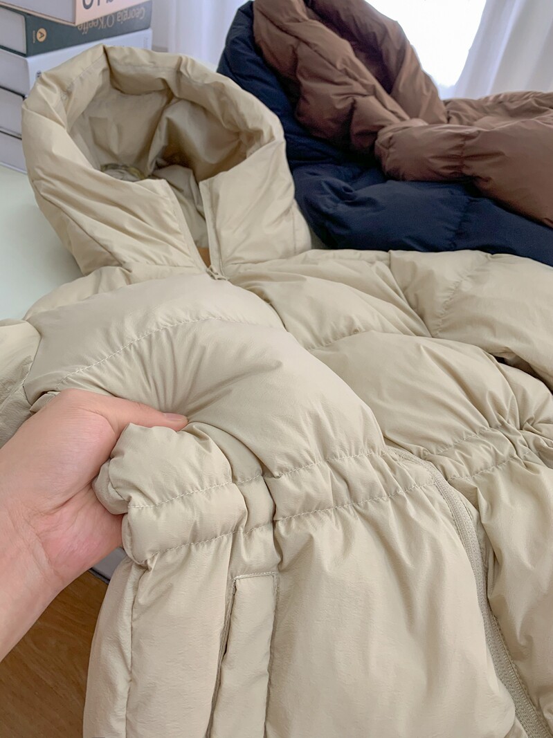 时尚泡芙短款连帽鹅绒服宽松减龄