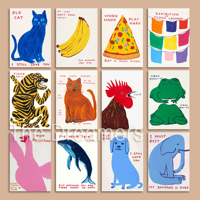 大卫波普手绘插画海报艺术墙贴