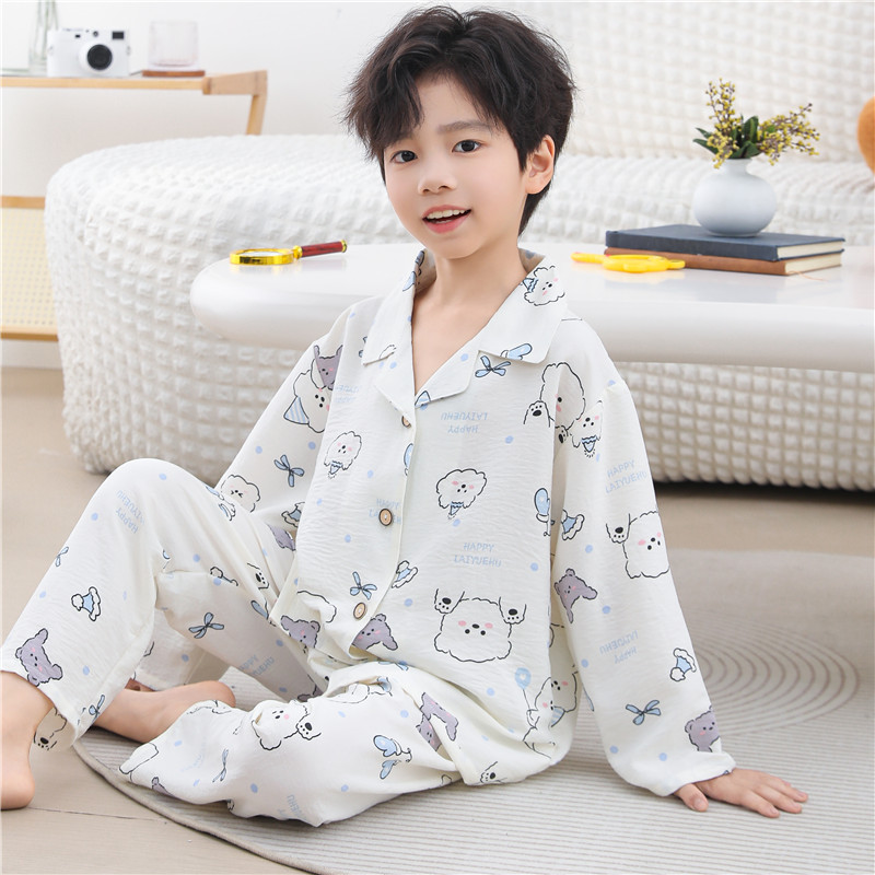 儿童睡衣云朵棉长袖男女中大童家居服春秋夏款初高中学生儿童套装
