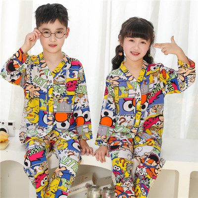 儿童睡衣夏季纯棉薄款空调家居服