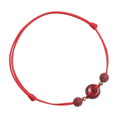 Защитный амулет, пряжка, браслет на ногу, браслет с одной бусиной, натуральный браслет из красной нити, оберег на день рождения, официальный продукт, цвета киновари