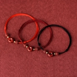 Защитный амулет, пряжка, браслет на ногу, браслет с одной бусиной, натуральный браслет из красной нити, оберег на день рождения, официальный продукт, цвета киновари