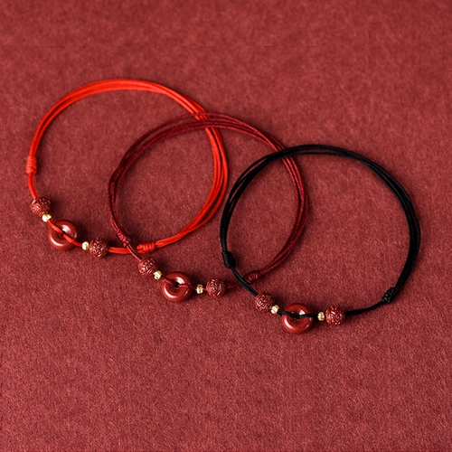 Защитный амулет, пряжка, браслет на ногу, браслет с одной бусиной, натуральный браслет из красной нити, оберег на день рождения, официальный продукт, цвета киновари