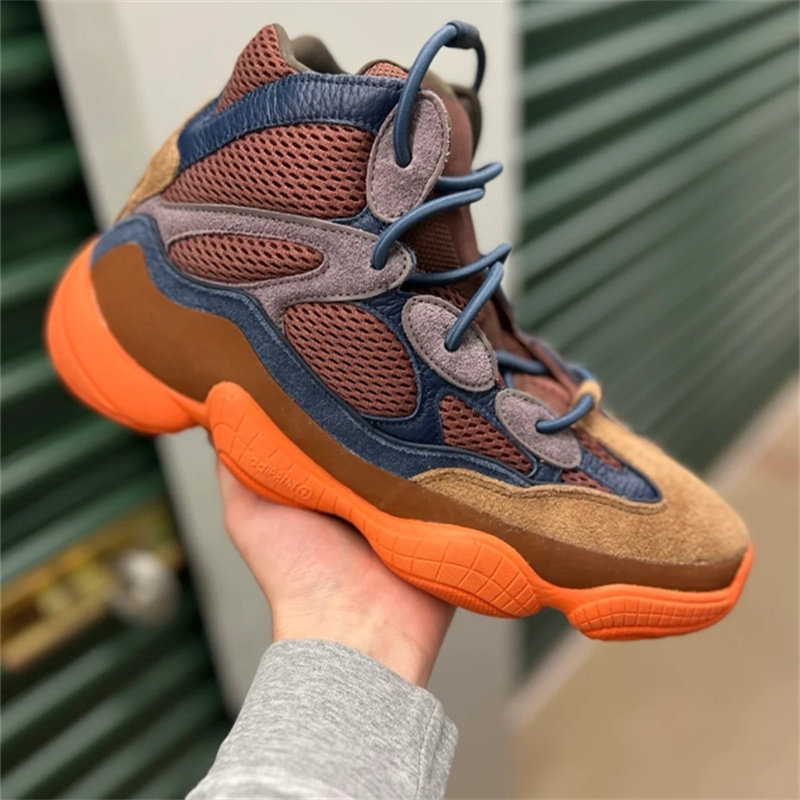 Adidas/阿迪达斯 Yeezy 500 椰子500 蓝橙 男子高帮老爹鞋 GW2873