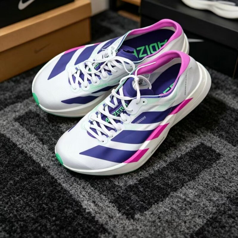 Adidas/阿迪达斯 Adizero Adios Pro 4 白紫竞速低帮跑步鞋JP6397