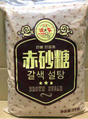 正品韩式优东黄糖赤砂糖3kg青梅汁用糖蛋糕西点烘焙原料韩餐厅用