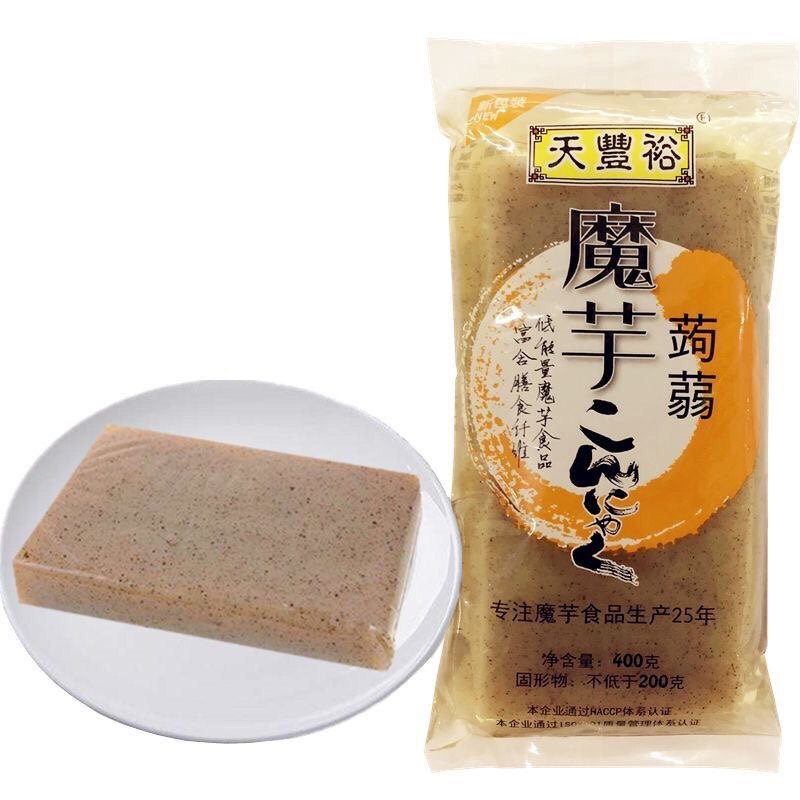 魔芋豆腐素食400g*5袋天丰裕魔芋粉黑块脂肪低卡饱腹素肉 代餐