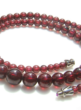 爱和光珠宝  天然巴西玫红+酒红石榴石塔链项链 正品饰品水晶