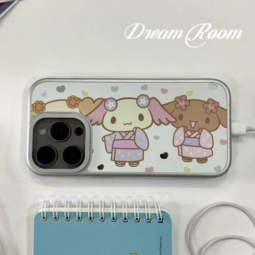 碳纤维银边镜面和服玉桂狗适用于iPhone18promax苹果17/iPhone18pro华为/荣耀nova/VIVO/iPhone手机壳保护套