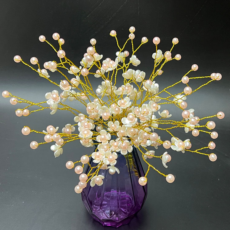 非成品diy手工饰品配件仿珍珠四叶花瓣花片幸福花材料配件
