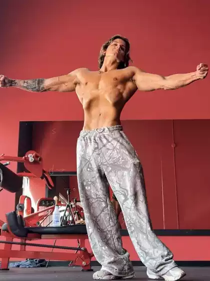 Youngla American Style Trendy Casual Pants Digital Print Straight-Leg Long Pants Sports Fitness Loose Wide-Leg Pants