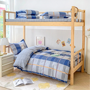 纯棉高中学生铁架床90x190cm宿舍单人架子床三件套床上全棉床单1m