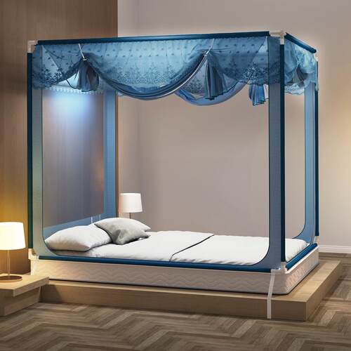 卧室蚊帐婴儿防掉床全包拉链纹账