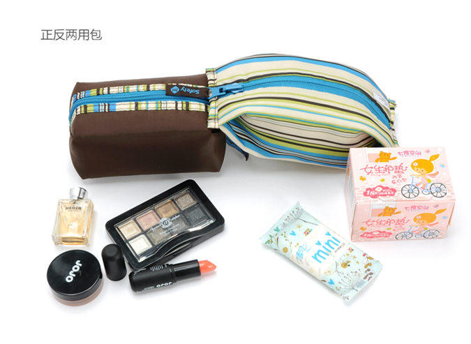 外贸 美国品牌 一包两用正反两面用小收纳包卫生巾包化妆包杂物包