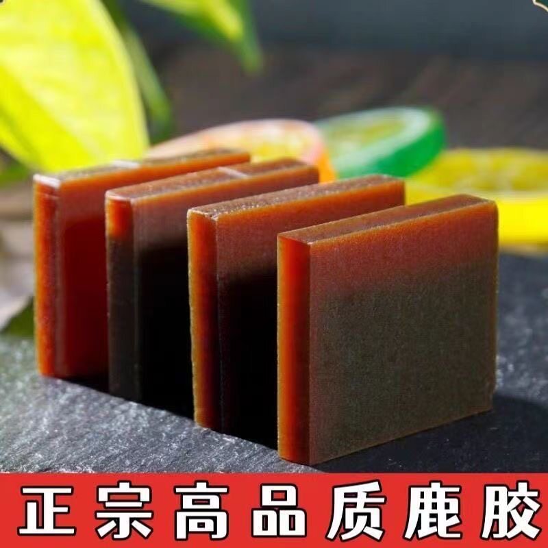 鹿角胶胶块中缅边境云南梅花鹿鹿胶纯正鹿胶农家散养云南腾冲包邮