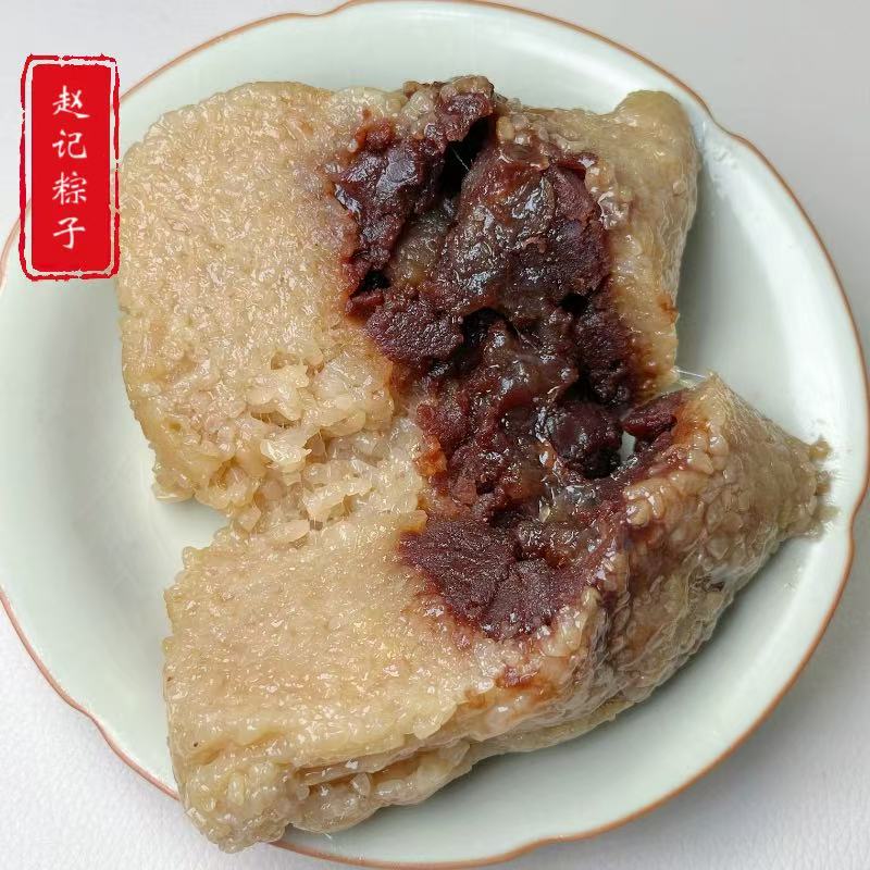 苏州美食小吃赵记端午节粽子鲜肉蛋黄手工大肉粽蜜枣豆沙猪油粽