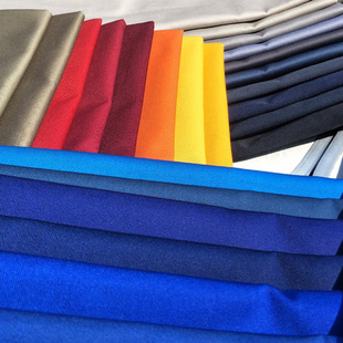 TC混纺厚斜纹涤卡其布秋冬季男女外套风衣服装面料家纺窗帘布纯色