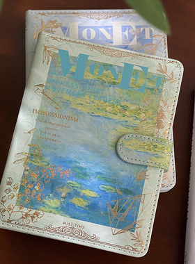 色彩独白立体磁扣本文艺油画创意复古PU皮手帐本学生彩页立体笔记