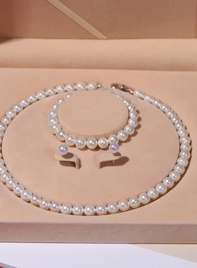 宫廷天然淡水纯珍珠项链女送妈妈婆婆玛瑙款锁骨链母亲节珠宝礼物