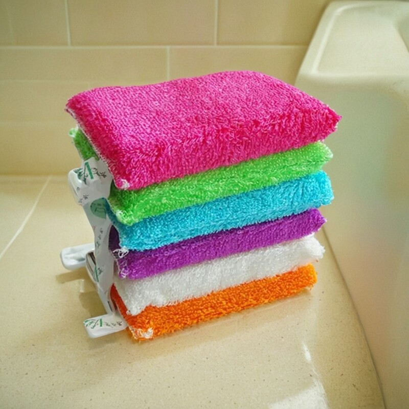 正品竹纤维神奇刷碗洗碗海绵块不沾油洗碗布不掉渣刷锅海绵洗碗巾