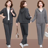 上衣春季 妈妈春装 40岁50中老年休闲两件套女长袖 运动套装 外套 新款