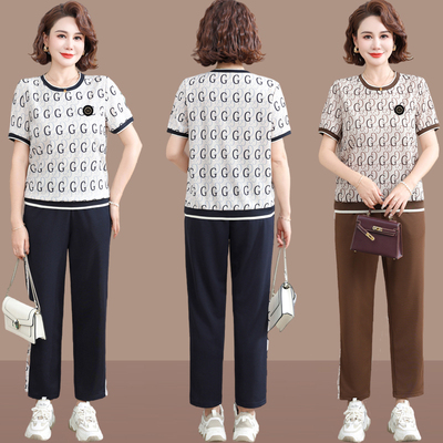 中年女装妈妈夏装新款运动套装