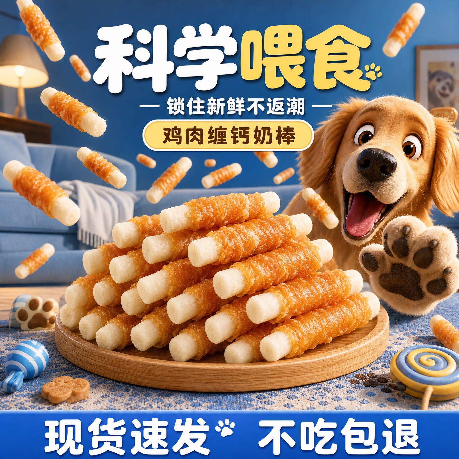 宠物狗狗磨牙零食鸡肉绕钙奶棒中小型犬成幼犬磨牙棒训练奖励零食