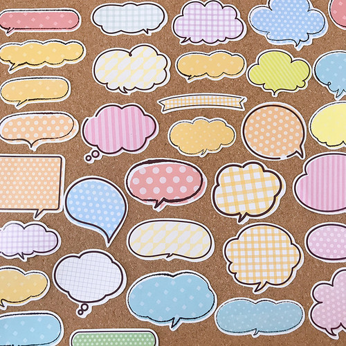 可爱卡通可书写气泡框成长对话框