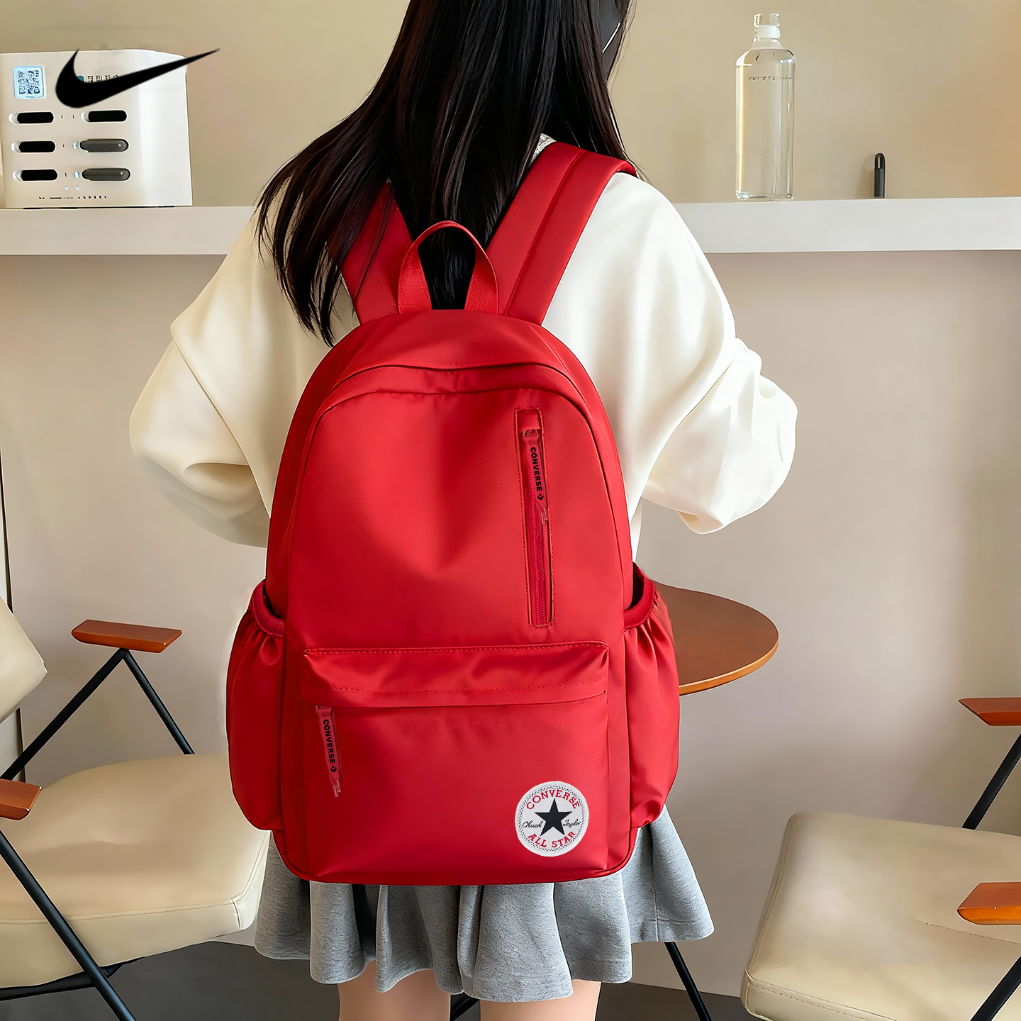 匡威新款双肩包男女童生大容量轻便电脑包背包初中高小学生书包