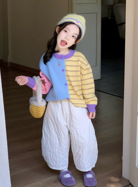 女童秋冬新款巨好看彩色毛衣