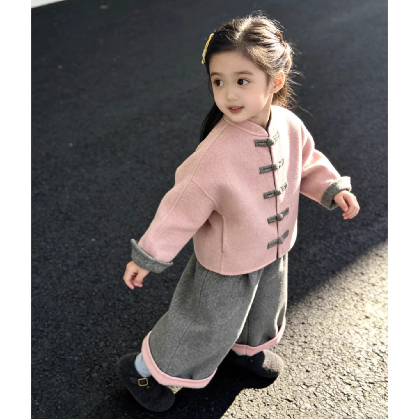 现货拜年服儿童国风套装2025冬宝宝唐装周岁礼服粉色毛呢外套裤子,童装/婴儿装/亲子装,唐装,淘宝优惠券,粉丝福利购,淘宝优惠卷