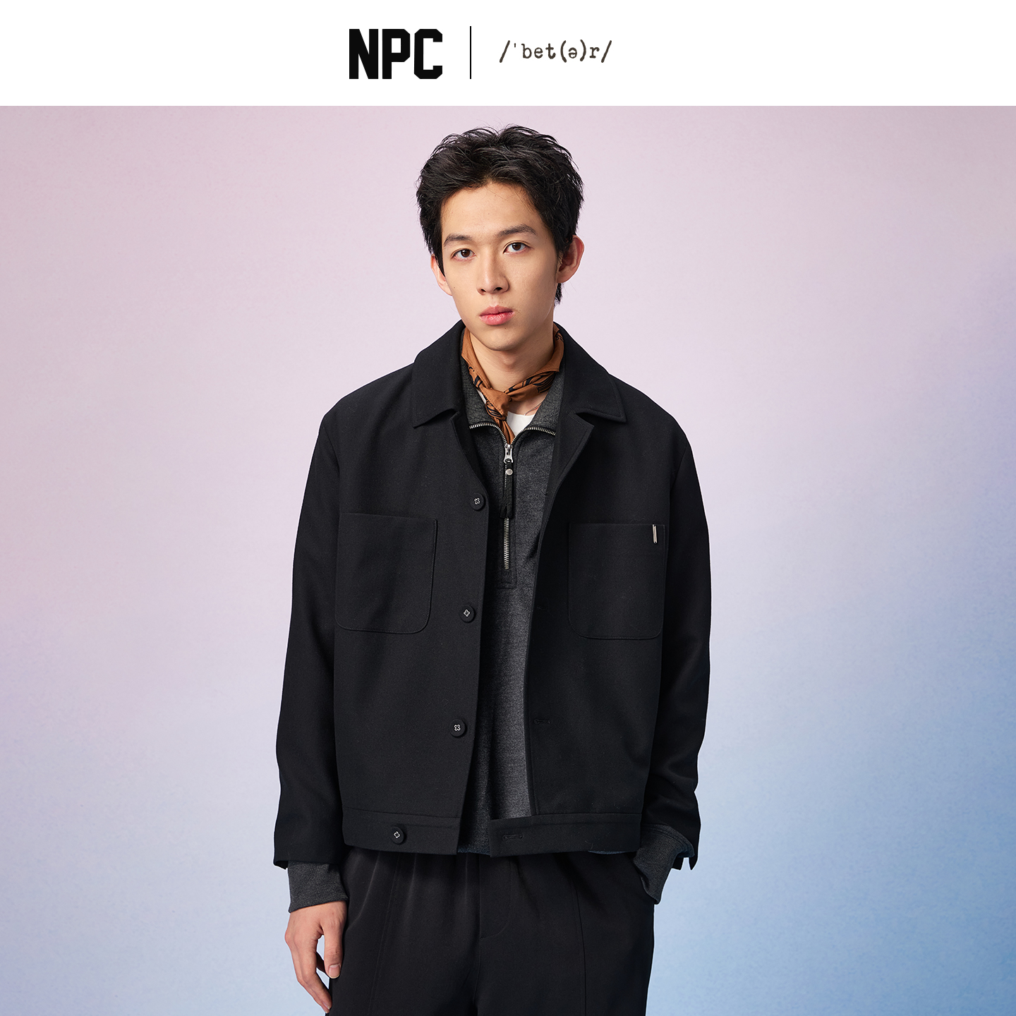 NPC2025秋季新品男款羊毛混纺休闲夹克双口袋外套潮牌NP57TJ21