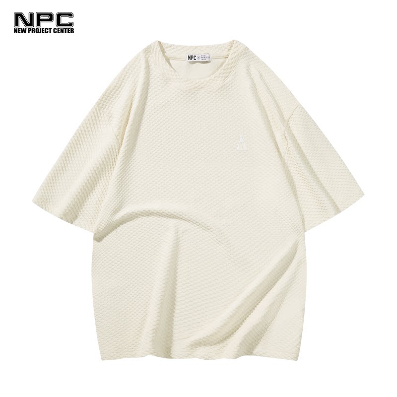 npc潮牌李晨nic纯色圆领短袖五分短裤套装情侣百搭简约宽松舒适