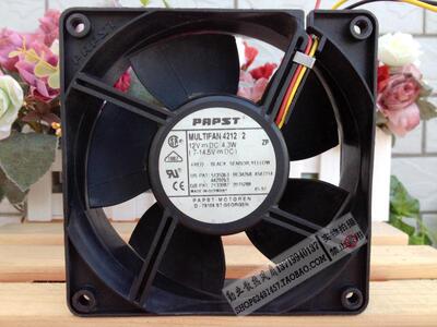 德国PAPST MUL TIFAN4212/2 12038 12CM 双滚珠风扇12V 4.3W