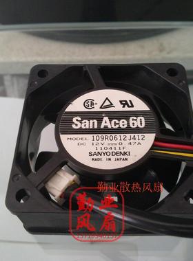 三洋SANYO 109R0612J411/412 12V 0.47A 6025 双滚珠 散热风扇